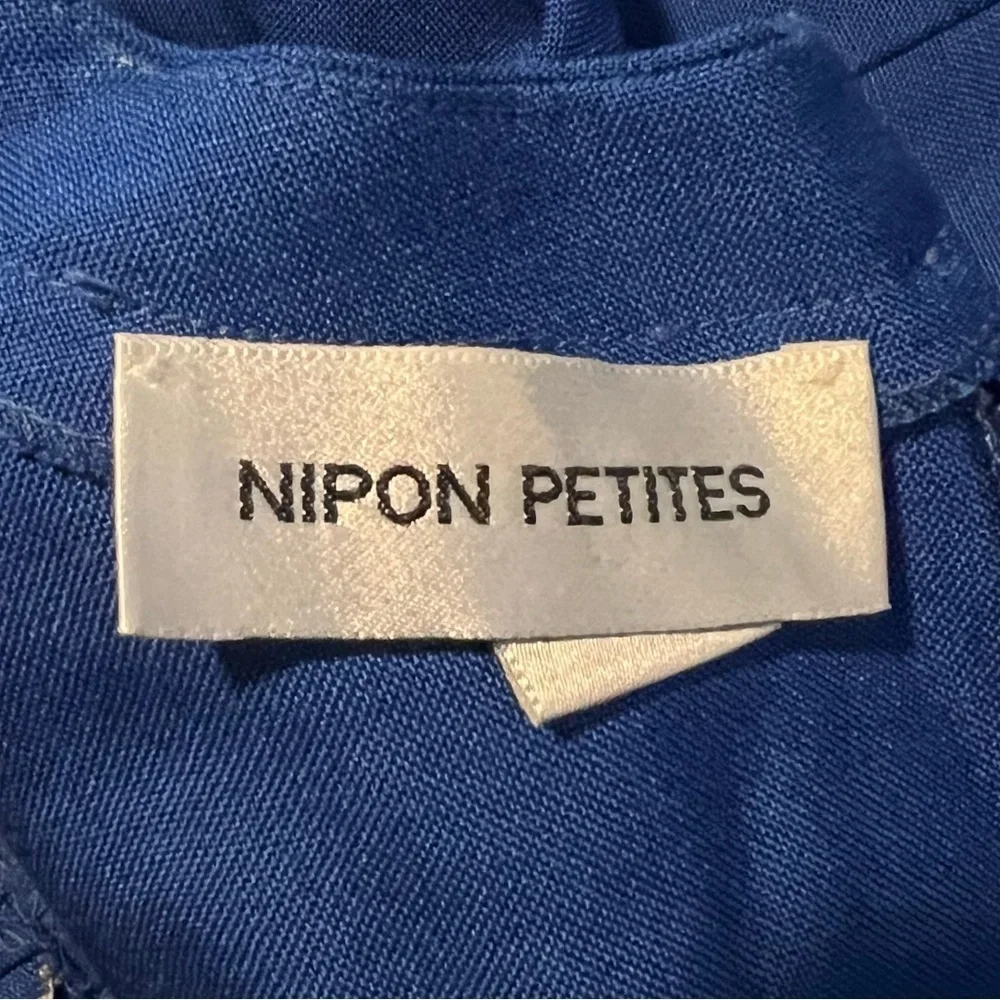 Nipon Petites Vintage Royal Blue Long Sleeve Dress with Belt